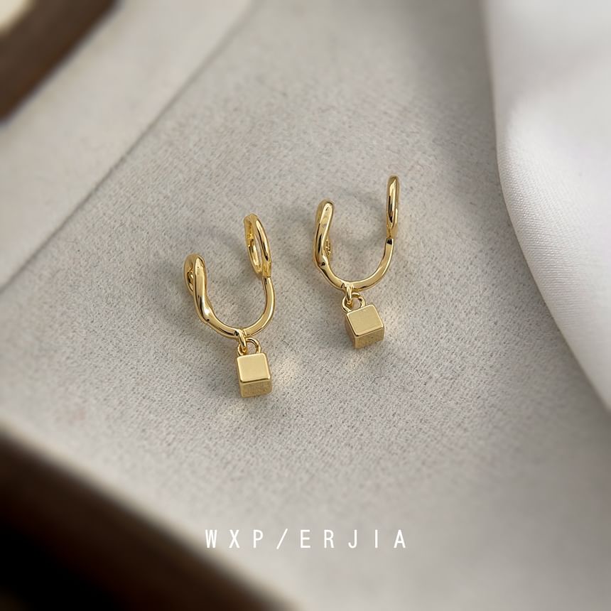 Cuff Alloy Cube Earring Drop