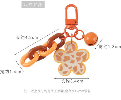 Acrylic Bell Chunky Chain Bag Charm Keyring (Various Designs)