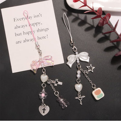 Bow Acrylic Alloy Phone Charm (Various Designs)