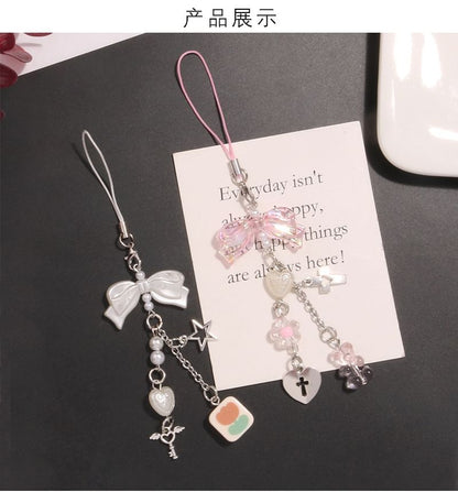 Bow Acrylic Alloy Phone Charm (Various Designs)