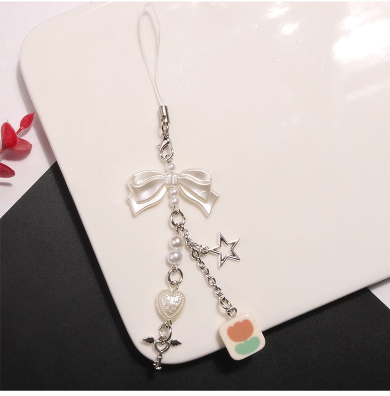 Bow Acrylic Alloy Phone Charm (Various Designs)