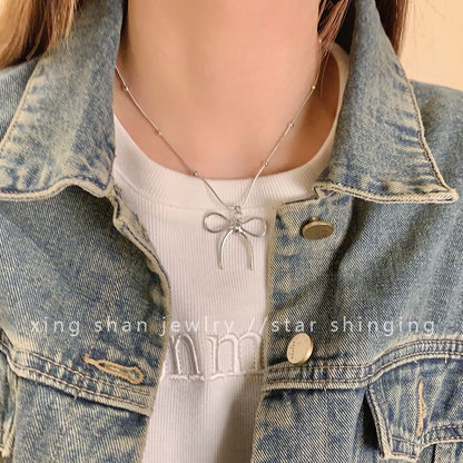Necklace Pendant Cord Bow