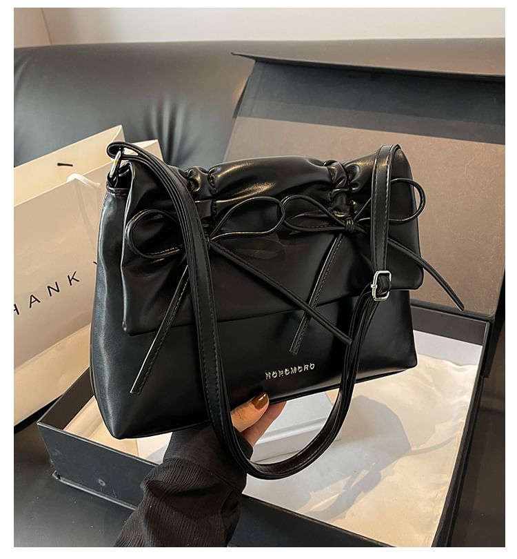 Shoulder Bag Faux Bow Leather