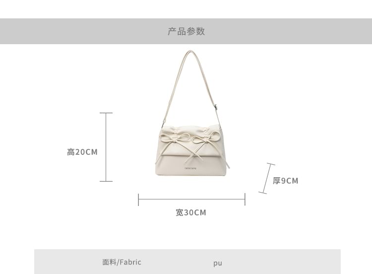 Shoulder Leather Bow Bag Faux