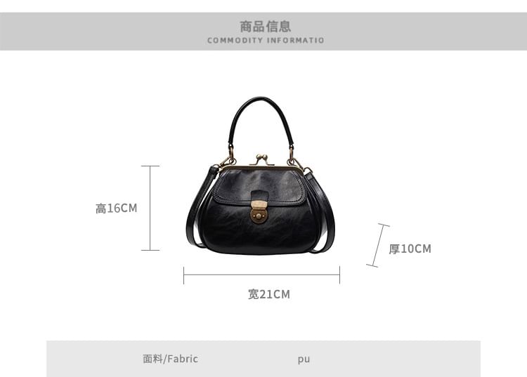 Leather Faux Clasped Crossbody Bag