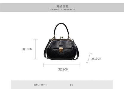 Leather Faux Clasped Crossbody Bag