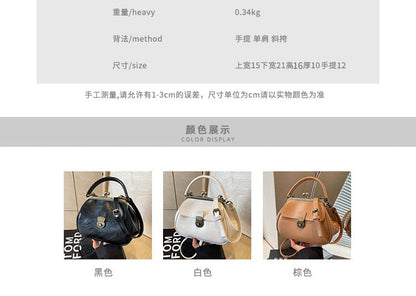 Leather Faux Clasped Crossbody Bag