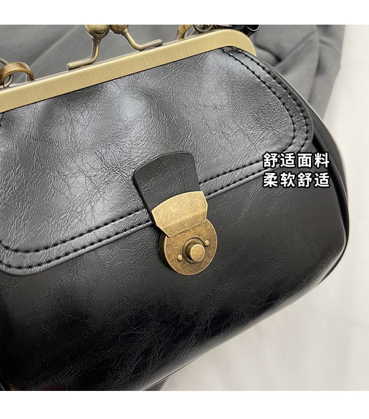 Leather Faux Clasped Crossbody Bag