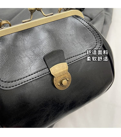 Leather Faux Clasped Crossbody Bag