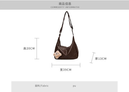 Plain Shoulder Faux Bag Leather