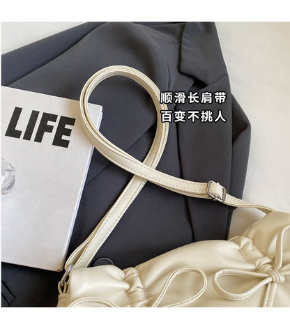 Bag Flap Leather Faux Ribbon Crossbody