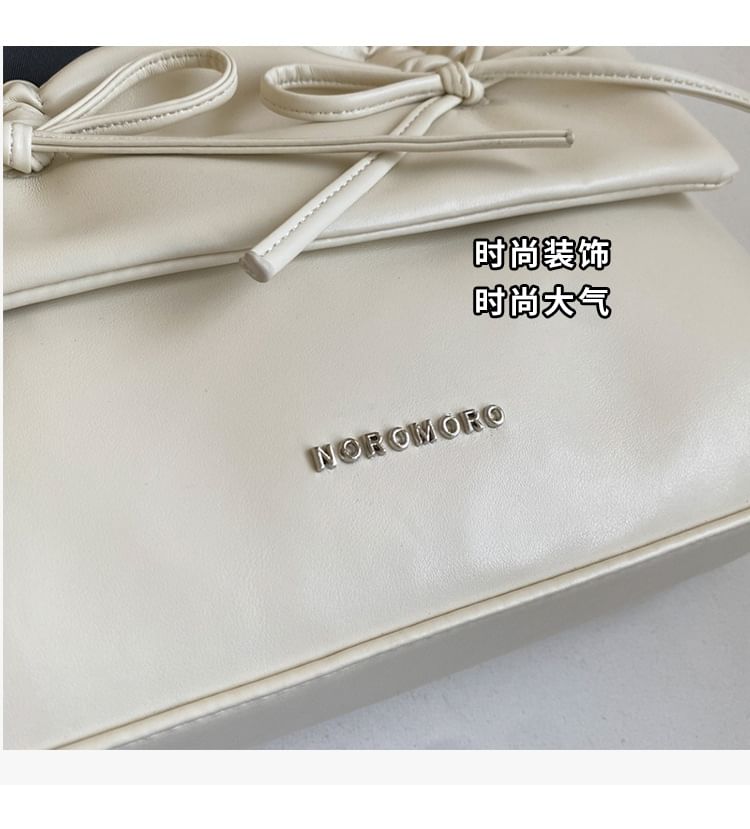 Bag Flap Leather Faux Ribbon Crossbody