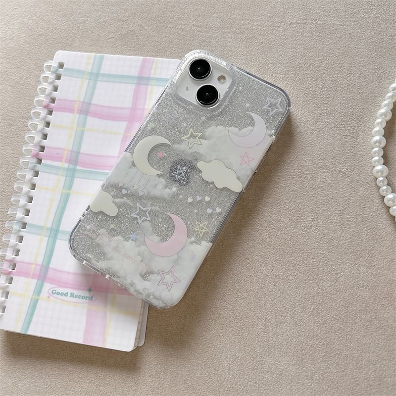 Moon Cloud Phone Case - iPhone 15 Pro Max / 15 Pro / 15 / 14 Pro Max / 14 Pro / 14 / 13 Pro Max / 13 Pro / 13 / 12 Pro Max / 12 Pro / 12 / 11