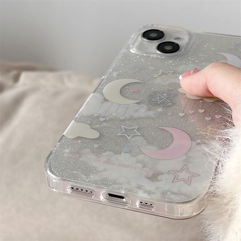 Moon Cloud Phone Case - iPhone 15 Pro Max / 15 Pro / 15 / 14 Pro Max / 14 Pro / 14 / 13 Pro Max / 13 Pro / 13 / 12 Pro Max / 12 Pro / 12 / 11