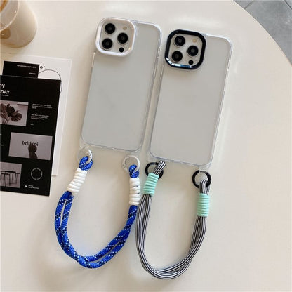 Phone Strap Transparent Phone Case - iPhone 15 Pro Max / 15 Pro / 15 Plus / 15 / 14 Pro Max / 14 Pro / 14 Plus / 14 / 13 Pro Max / 13 Pro / 13 / 13 mini / 12 Pro Max / 12 Pro / 12 / 12 mini