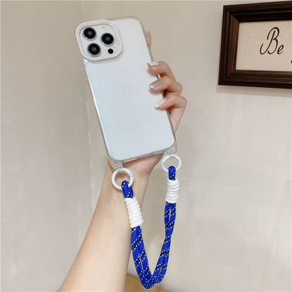 Phone Strap Transparent Phone Case - iPhone 15 Pro Max / 15 Pro / 15 Plus / 15 / 14 Pro Max / 14 Pro / 14 Plus / 14 / 13 Pro Max / 13 Pro / 13 / 13 mini / 12 Pro Max / 12 Pro / 12 / 12 mini