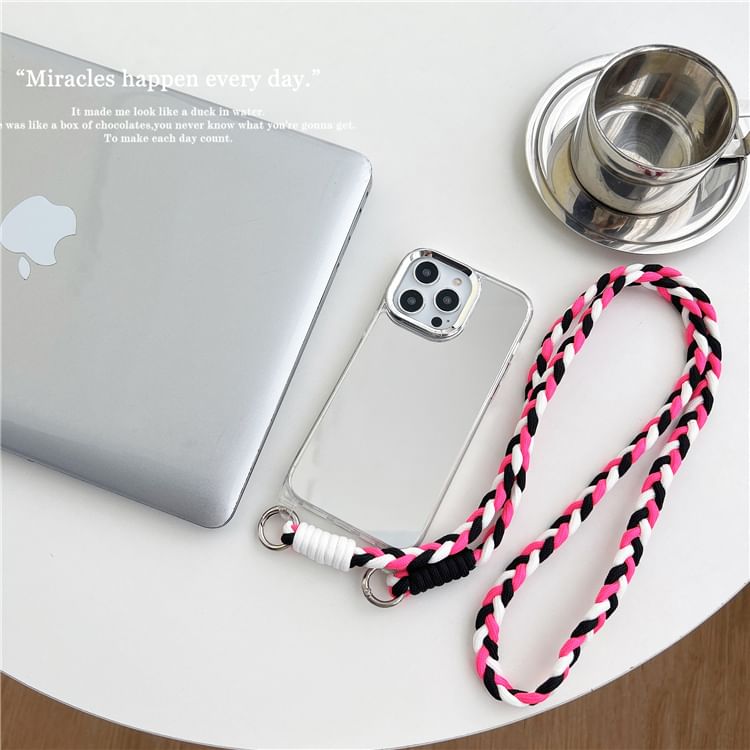 Braided Lanyard Phone Case - iPhone 15 Pro Max / 15 Pro / 15 Plus / 15 / 14 Pro Max / 14 Pro / 14 Plus / 14 / 13 Pro Max / 13 Pro / 13 / 13 mini / 12 Pro Max / 12 Pro / 12 / 12 mini