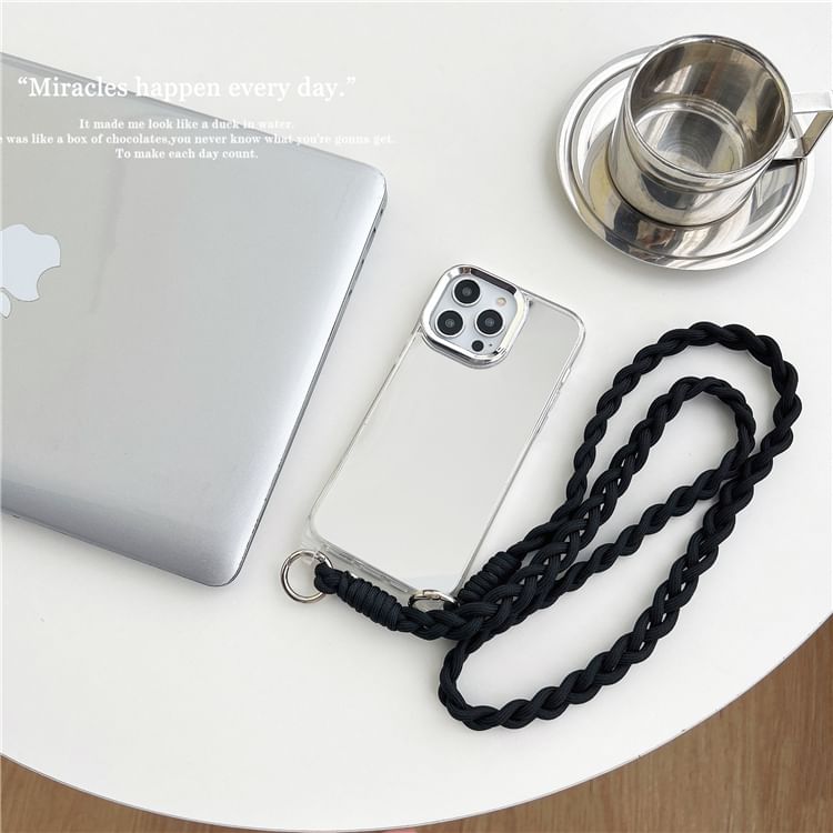 Braided Lanyard Phone Case - iPhone 15 Pro Max / 15 Pro / 15 Plus / 15 / 14 Pro Max / 14 Pro / 14 Plus / 14 / 13 Pro Max / 13 Pro / 13 / 13 mini / 12 Pro Max / 12 Pro / 12 / 12 mini