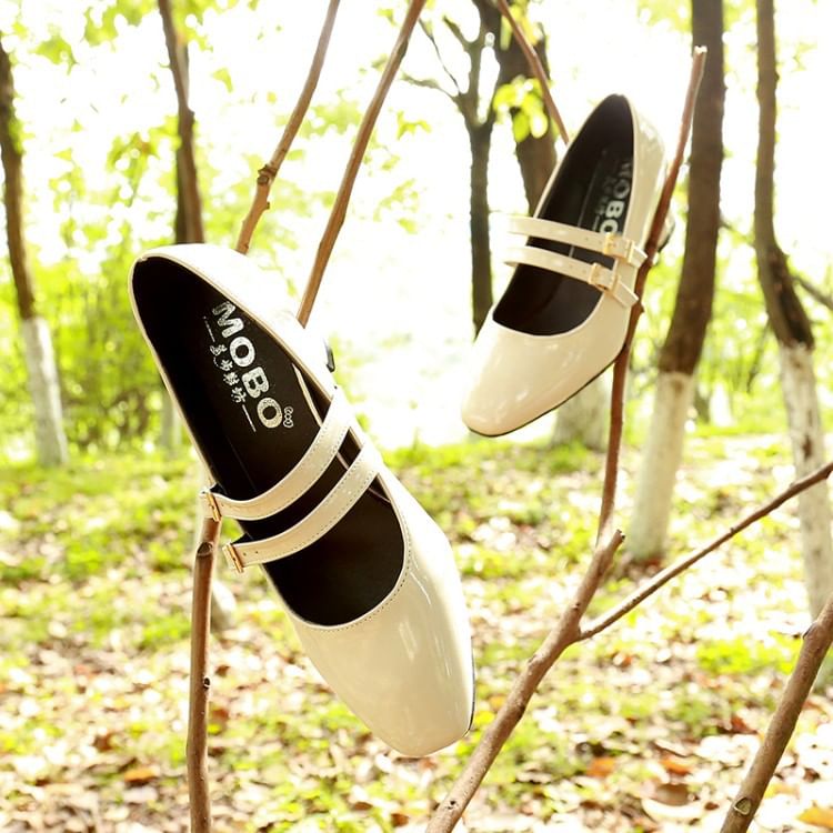 Jane Heel Mary Double Chunky Strap Shoes