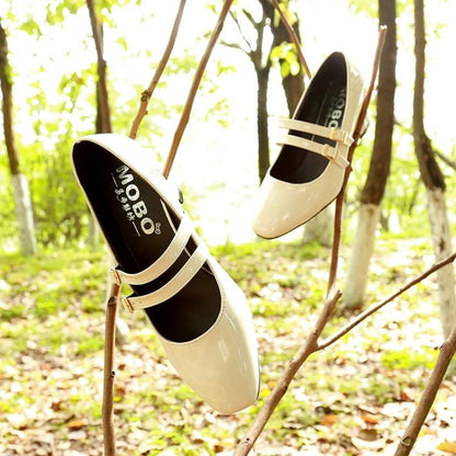 Jane Heel Mary Double Chunky Strap Shoes