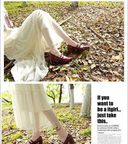 Jane Heel Mary Double Chunky Strap Shoes