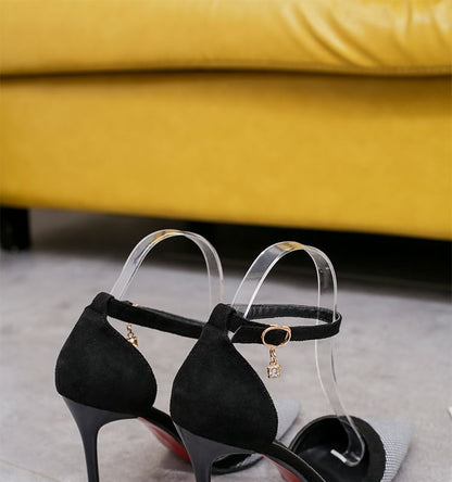 Sandals Ankle Heel Pointy Strap Stiletto