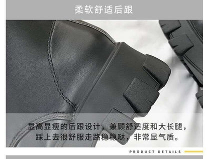 Heel Boots Short Lace-Up Platform Chunky