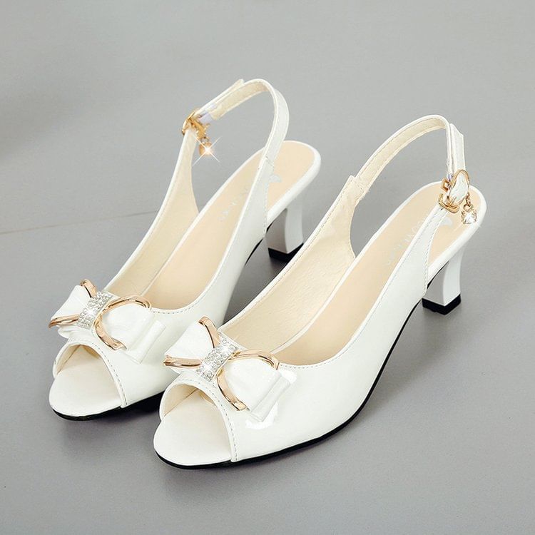 Sandals Chunky Slingback Heel BOw