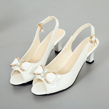 Sandals Chunky Slingback Heel BOw