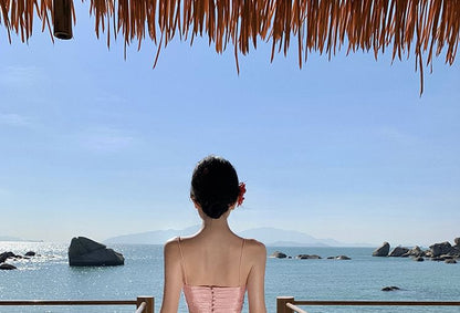 Set: Maxi Camisole Skirt Plain Top High Crop + Waist