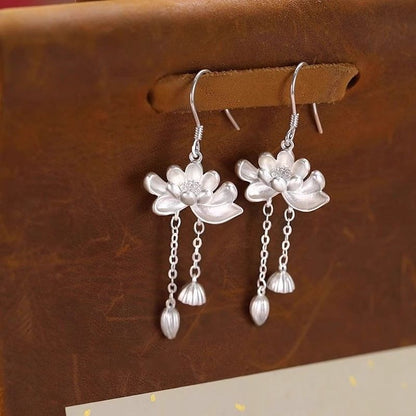 Lotus Alloy Dangle Earring