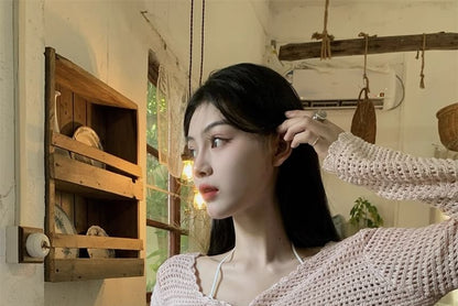 Crop Top Plain V-Neck