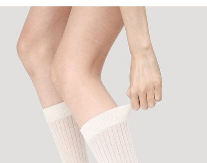 Plain Mid-Calf Socks