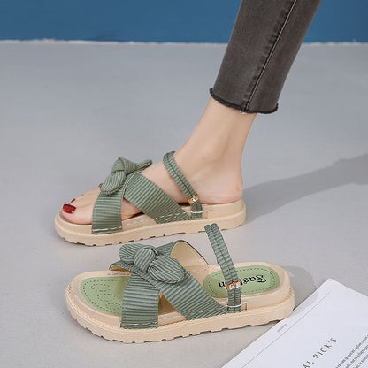 Platform Bow Slide Sandals