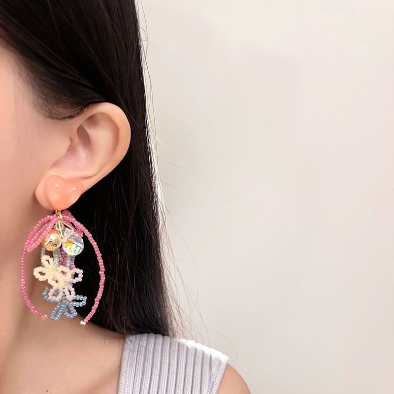 Drop Earring Bow Bead