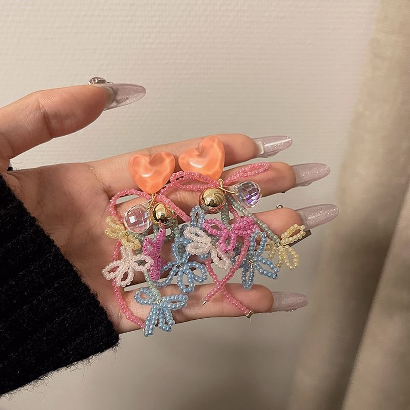 Drop Earring Bow Bead