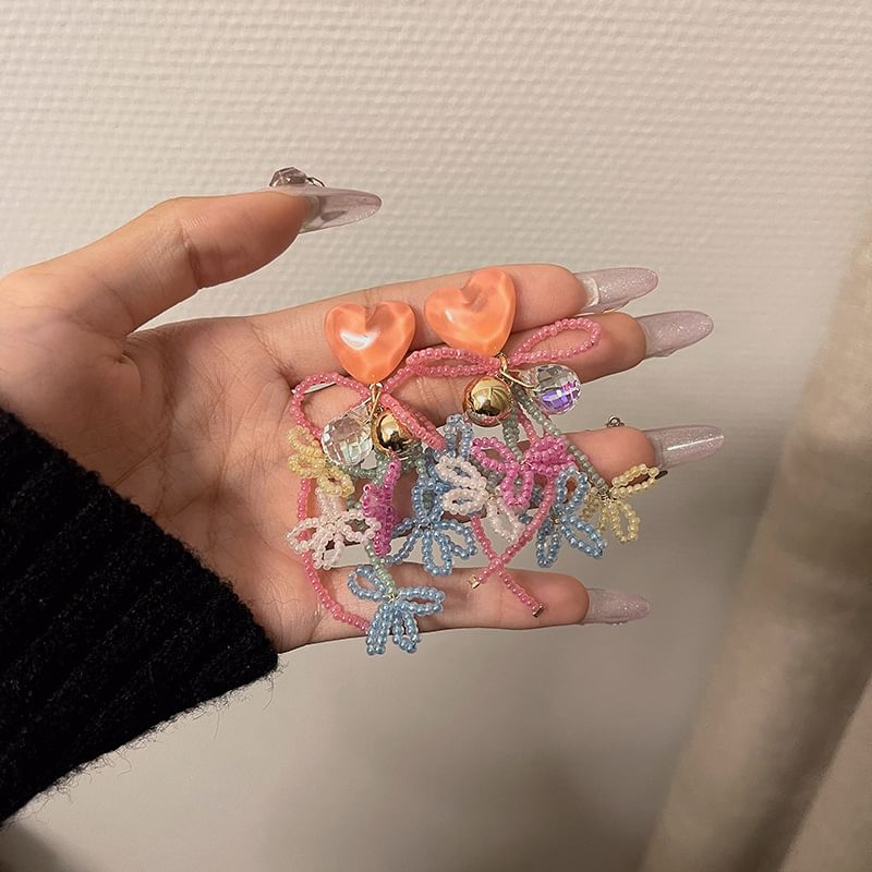 Drop Earring Bow Bead