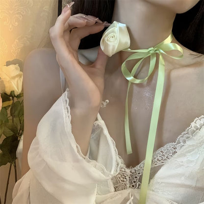 Ribbon Choker Rose
