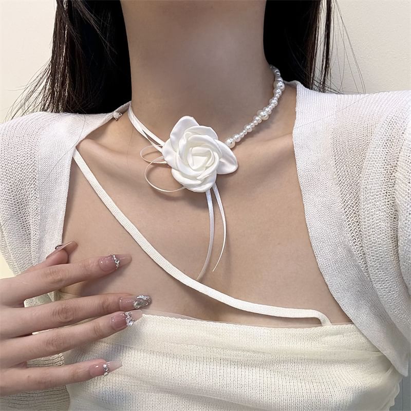 Rose Ribbon Choker