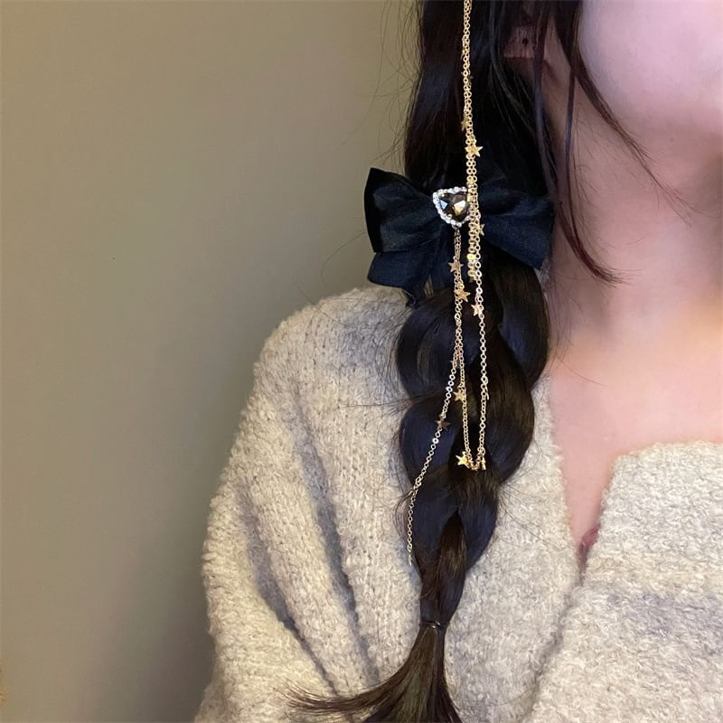 Rhinestone Bow Clip Hair
