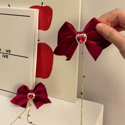 Rhinestone Bow Clip Hair