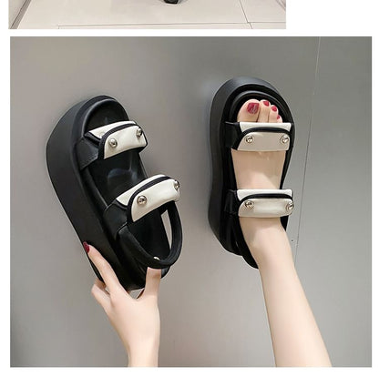 Slingback Platform Panel Sandals