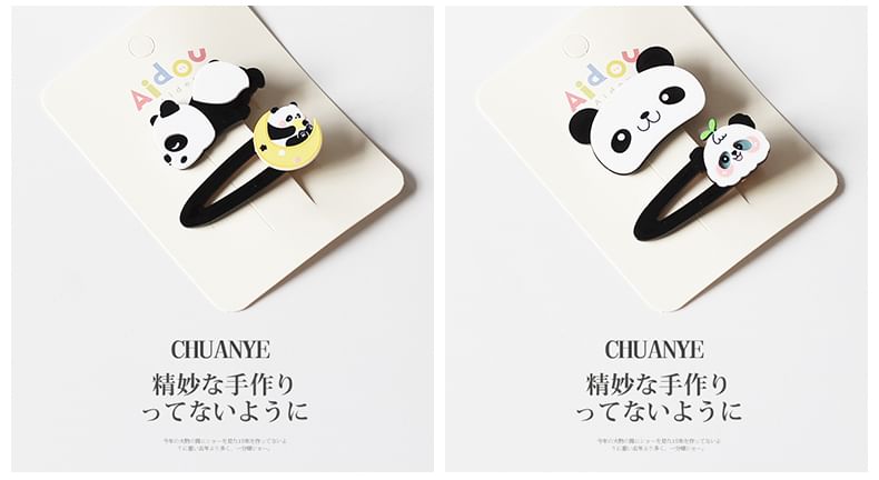 Set of 2: Panda Hair Clip