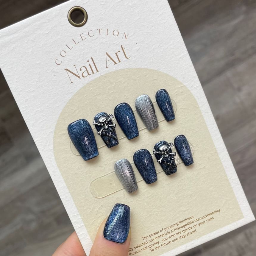 Skull Cat Eye Press On Nail