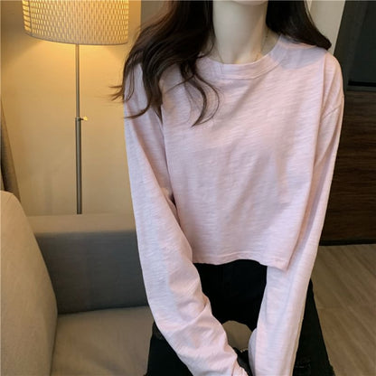 Long-Sleeve Crew Neck T-Shirt