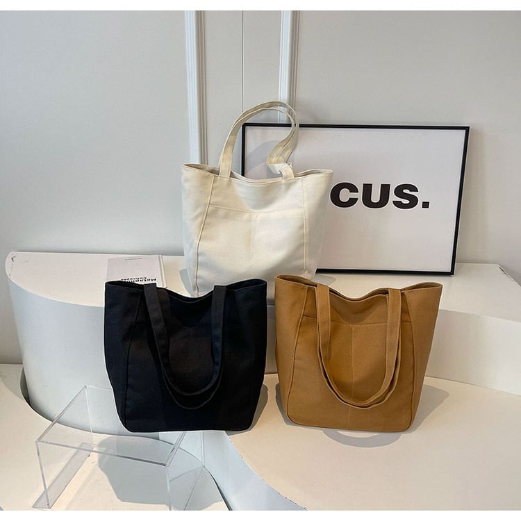 Tote Plain Bag Canvas