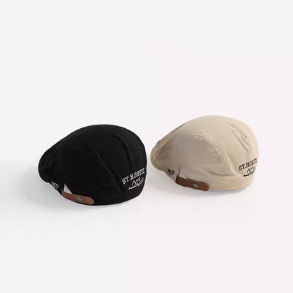 Flat Cap Numerical Embroidered