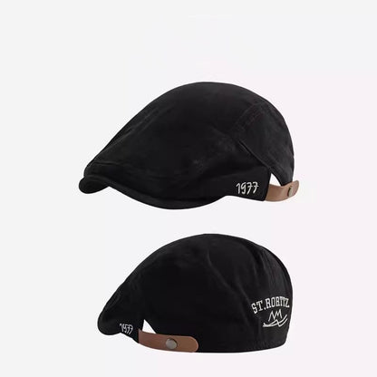 Flat Cap Numerical Embroidered