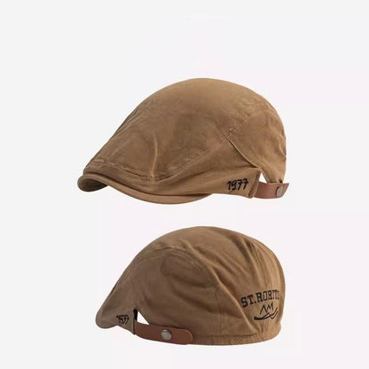 Flat Cap Numerical Embroidered
