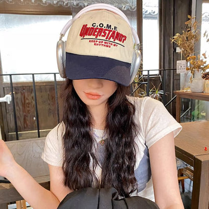 Color Lettering Embroidered Panel Baseball Cap